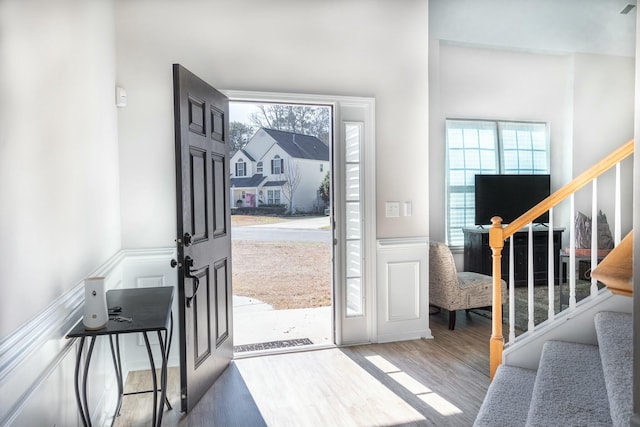 entrance foyer featuring hardwood / wood-style flooring