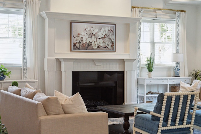 3 Cross Ln, Isle Of Palms, SC 29451 - living area with a glass covered fireplace and wood finished floors
