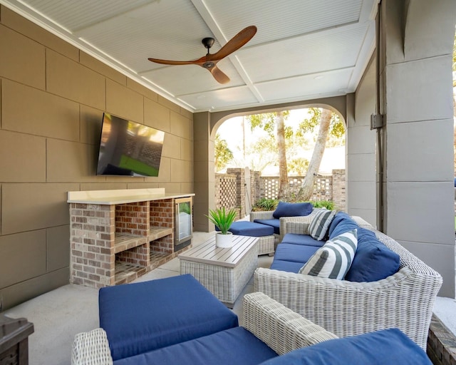 3 Cross Ln, Isle Of Palms, SC 29451 - view of patio with outdoor lounge area and ceiling fan