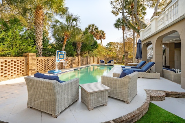 3 Cross Ln, Isle Of Palms, SC 29451 - view of swimming pool featuring a patio area and an outdoor living space