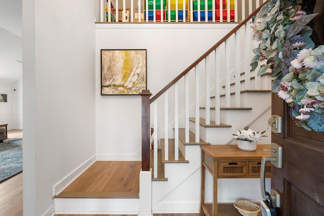 foyer entrance featuring wood-type flooring