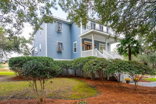 colonial-style house with a porch