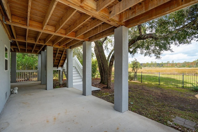 view of patio featuring a rural view