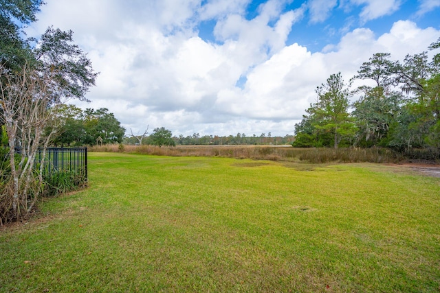 view of yard with a rural view