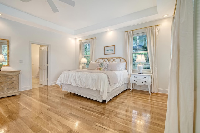 5084 Timber Race Crse, Hollywood, SC 29449 - bedroom with a raised ceiling, light wood finished floors, a ceiling fan, and recessed lighting