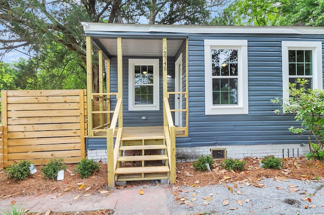 view of doorway to property