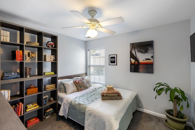 1136 Peninsula Cove Dr, Charleston, SC 29492 - bedroom featuring dark colored carpet, ceiling fan, and baseboards