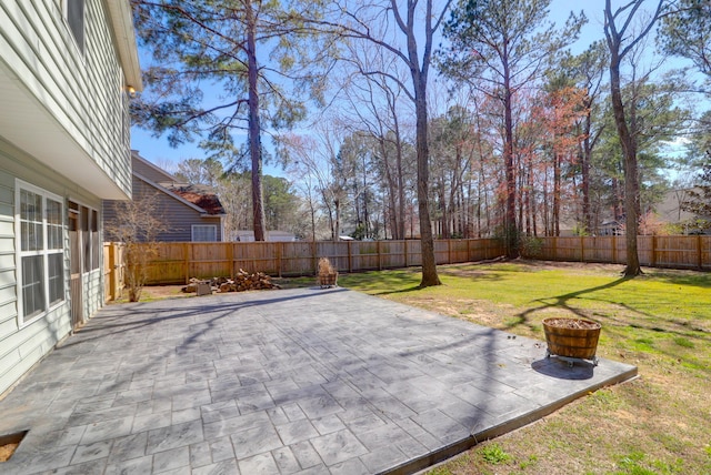 view of patio with a fenced backyard