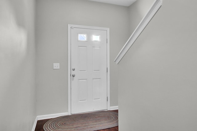 foyer with hardwood / wood-style floors