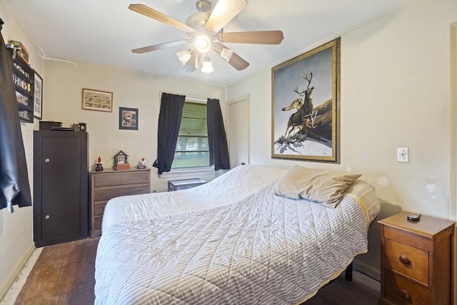 2703 Phyllis St, North Charleston, SC 29405 - bedroom with wood finished floors, baseboards, and a ceiling fan