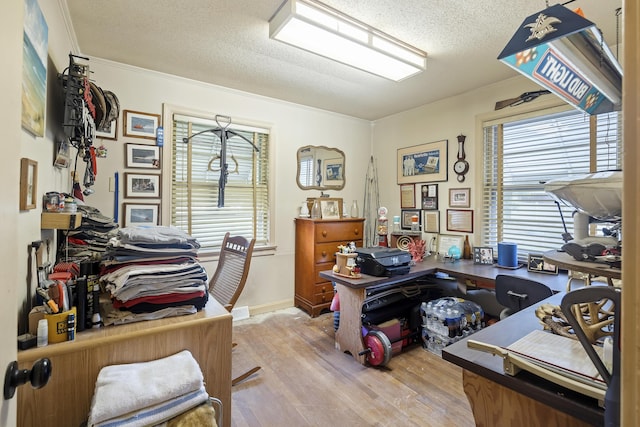 2703 Phyllis St, North Charleston, SC 29405 - office space with light wood finished floors, a textured ceiling, crown molding, and baseboards