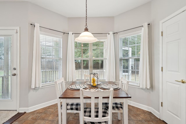 dining space featuring a healthy amount of sunlight