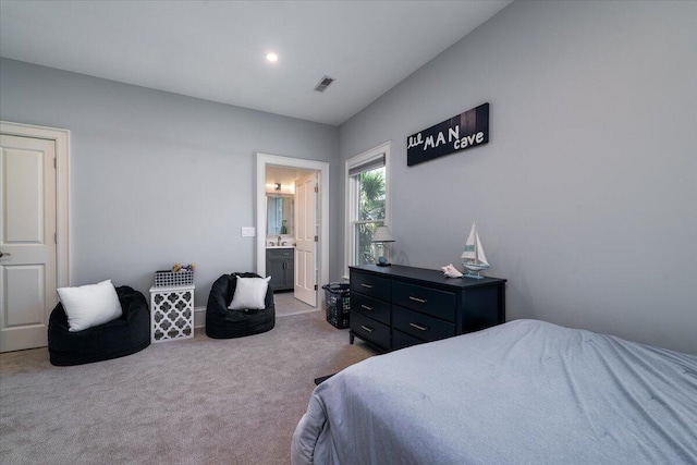764 Post Oak Dr, Mount Pleasant, SC 29464 - carpeted bedroom with ensuite bathroom and a sink