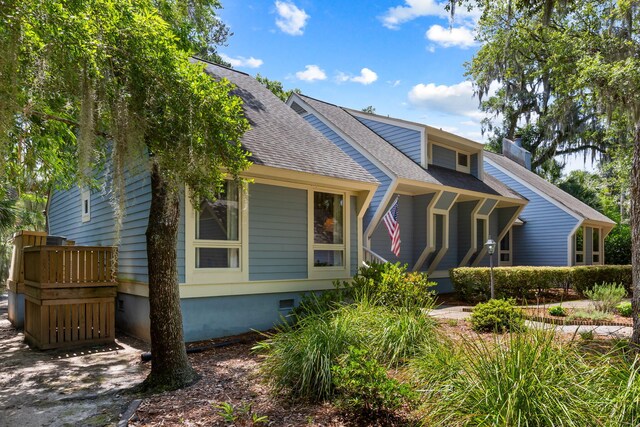 2653 Seabrook Island Rd, Seabrook Island, SC 29455 - bungalow with a shingled roof, a chimney, and crawl space