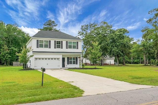 717 Butter Rd, Bonneau, SC 29431 - view of front facade featuring driveway, an attached garage, and a front yard