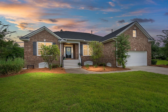 2772 Latrobe Ct, Mount Pleasant, SC 29466 - view of front of house with brick siding, concrete driveway, a front lawn, and an attached garage