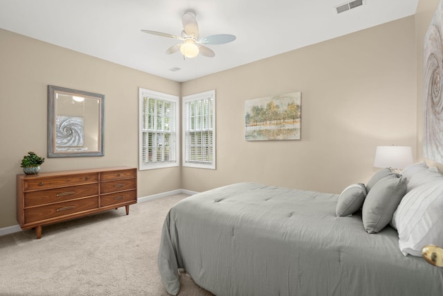2772 Latrobe Ct, Mount Pleasant, SC 29466 - bedroom with light colored carpet, baseboards, and a ceiling fan