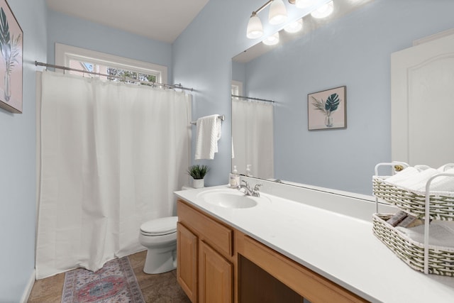 2772 Latrobe Ct, Mount Pleasant, SC 29466 - bathroom featuring vanity, toilet, and a shower with shower curtain