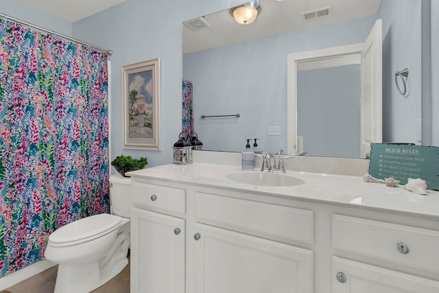 1325 Whisker Pole Ln, Mount Pleasant, SC 29466 - full bathroom featuring vanity, toilet, tile patterned flooring, and a shower with shower curtain