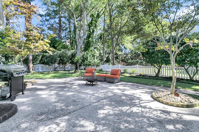 view of patio with area for grilling