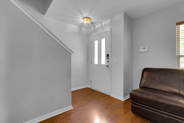 entrance foyer with dark wood-type flooring