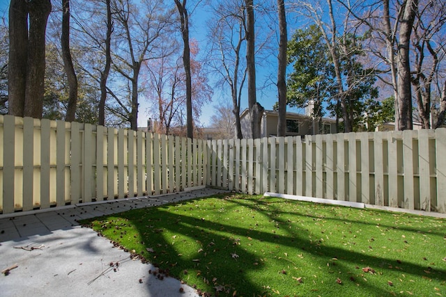 view of yard featuring a fenced backyard