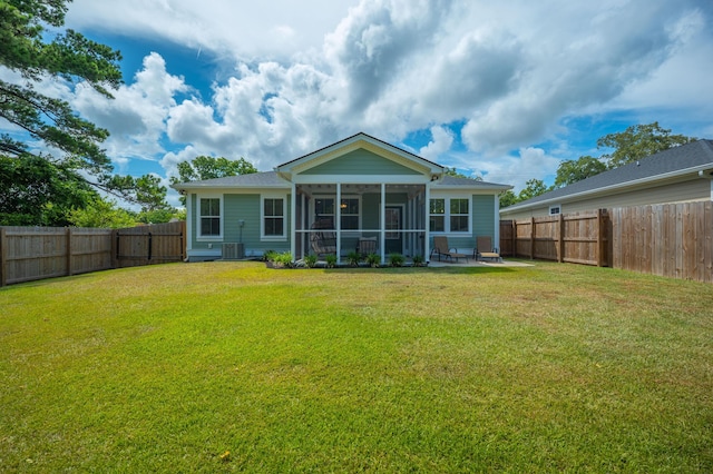 4319 Bream Rd, Charleston, SC 29418 - back of property with a fenced backyard, a sunroom, and a patio area