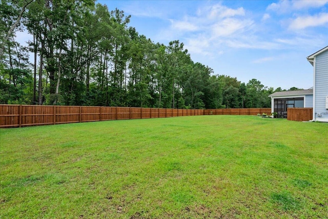 view of yard with fence