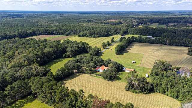 bird's eye view with a rural view