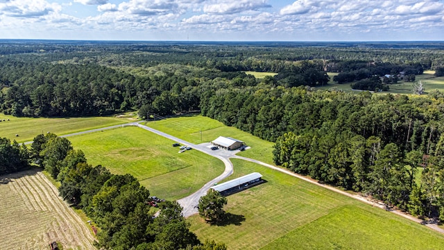 aerial view featuring a rural view