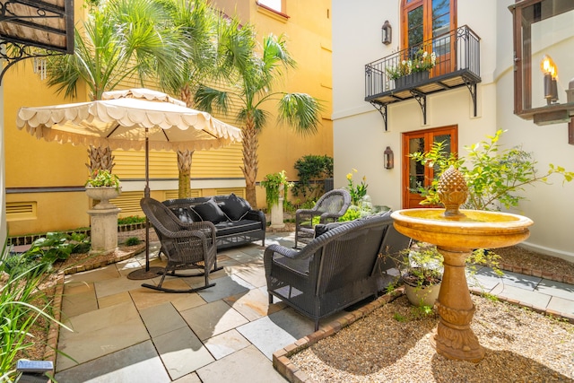 174 N Shelmore Blvd, Mount Pleasant, SC 29464 - view of patio / terrace with outdoor lounge area, french doors, and a balcony
