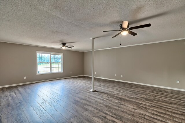 hallway featuring electric panel, dark hardwood / wood-style floors, independent washer and dryer, and a textured ceiling