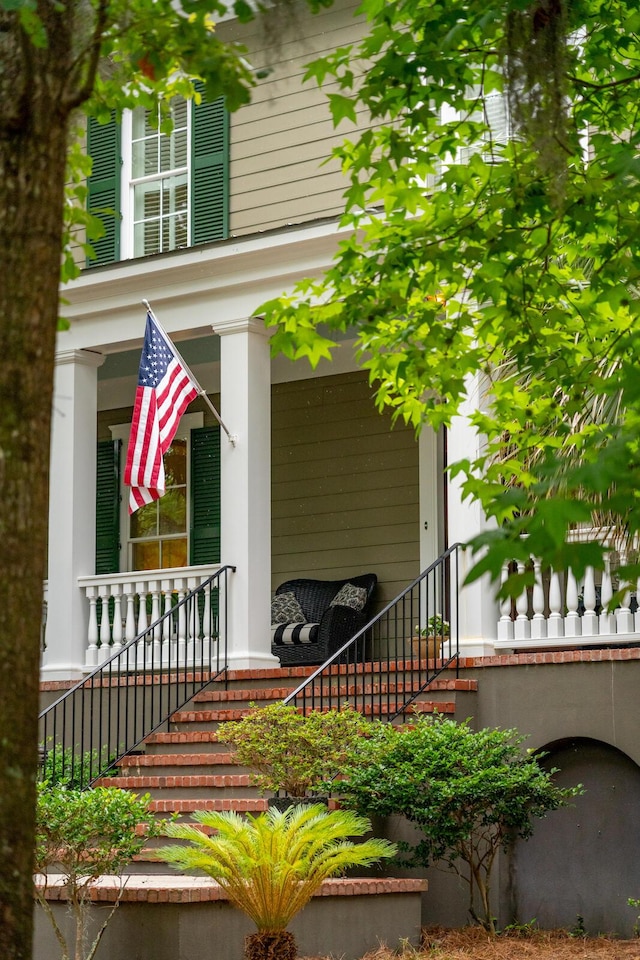 1612 John Fenwick Ln, Johns Island, SC 29455 - view of exterior entry featuring a porch