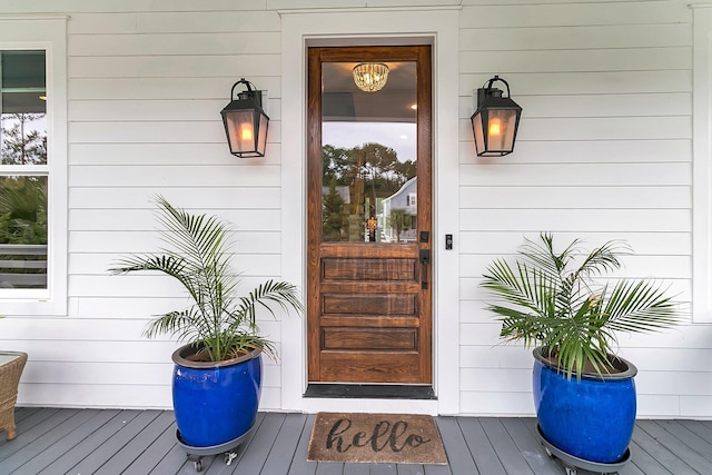 view of doorway to property