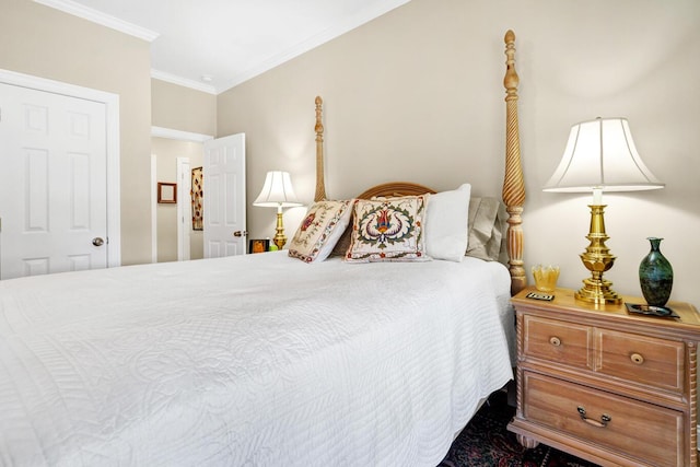 bedroom featuring ornamental molding