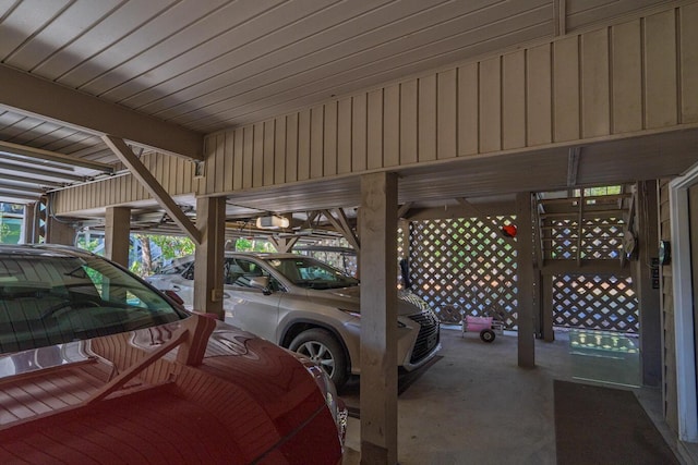 view of garage