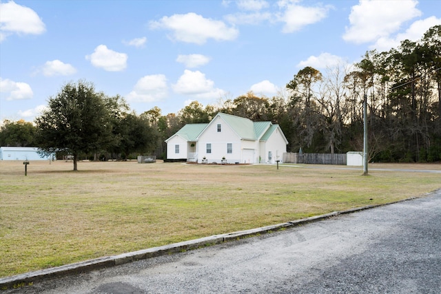 view of yard with fence