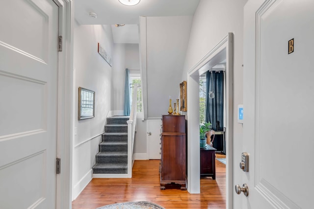 entrance foyer featuring light hardwood / wood-style flooring