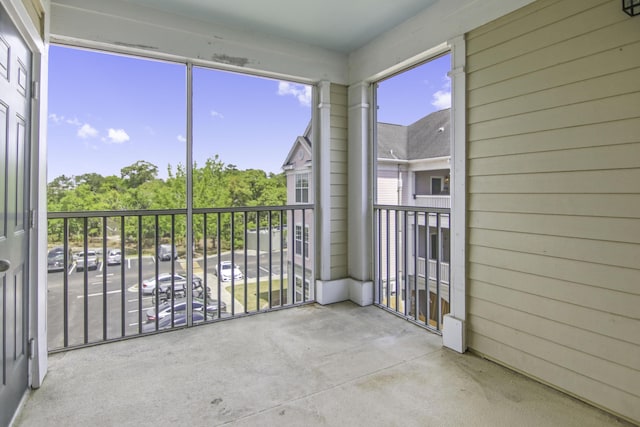 view of unfurnished sunroom