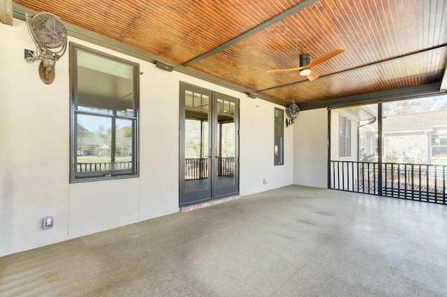 view of patio / terrace featuring french doors and a ceiling fan