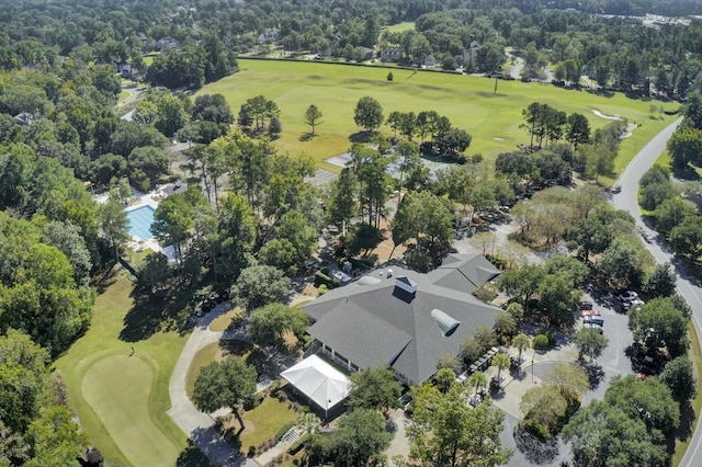 bird's eye view with golf course view