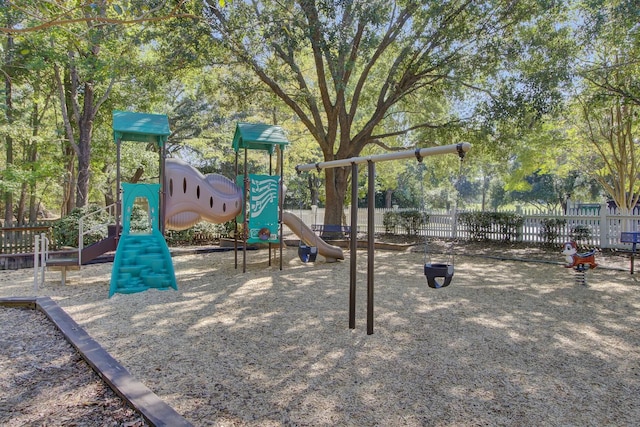 community play area featuring fence