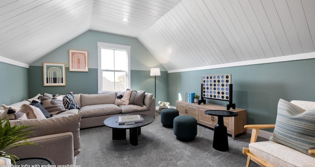 148 Falaise St, Charleston, SC 29492 - living area featuring vaulted ceiling and carpet