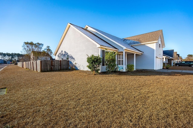 view of home's exterior featuring a garage