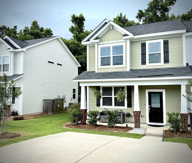 9101 Parlor Dr, Ladson, SC 29456 - craftsman inspired home featuring covered porch, board and batten siding, and a front lawn
