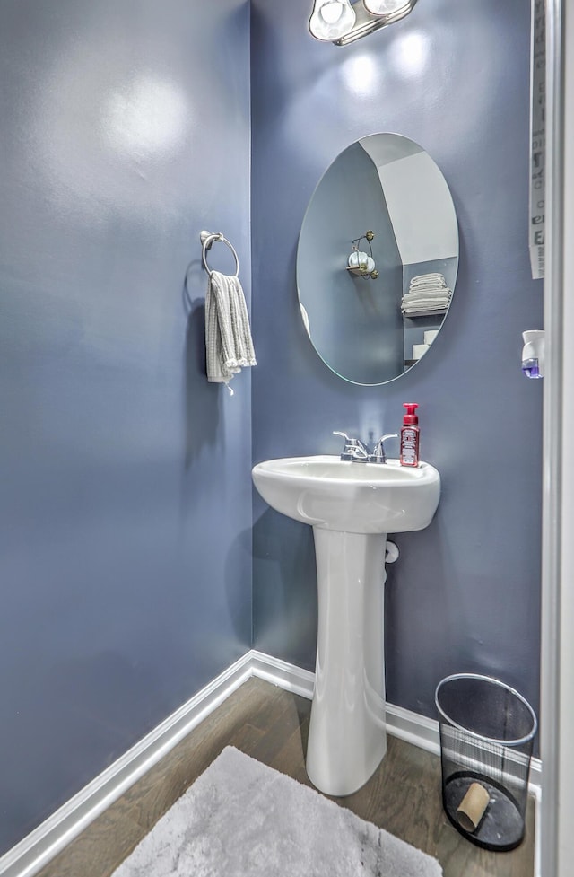 9101 Parlor Dr, Ladson, SC 29456 - bathroom with baseboards and wood finished floors