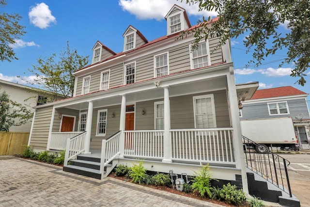 view of front of property with a porch