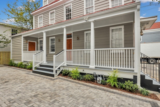 view of front of house with covered porch