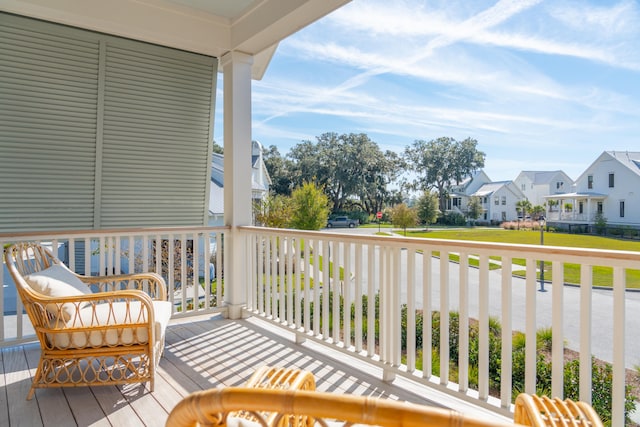 balcony featuring covered porch