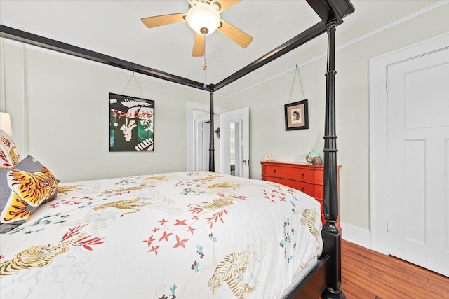 2066 Wappoo Dr, Charleston, SC 29412 - bedroom featuring crown molding, wood finished floors, and ceiling fan